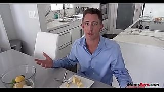 mom changing front of son