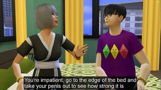 mom teaching son jerk off