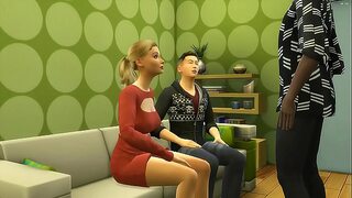 sexy mom bathes boys