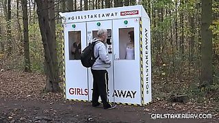 young brunette gets huge old cock