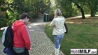 milf threesome living room