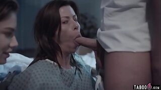 brunette milf with blue eyes